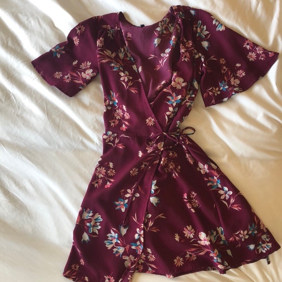Flora Maroon Dress - Picture 1 of 4